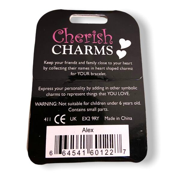 Cherish Charms ALEX Name Bracelet Charm NEW NWT Silvertone Silver Tone - Picture 3 of 3